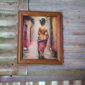 Nude Seductive Geisha In Alley Framed Art Print By Neon Nicho